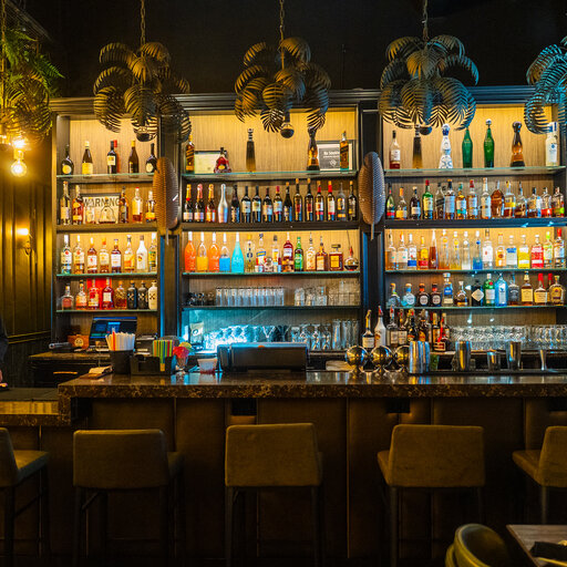 The bar at Bamboo Walk Caribbean Restaurant, photographed by David Media Group